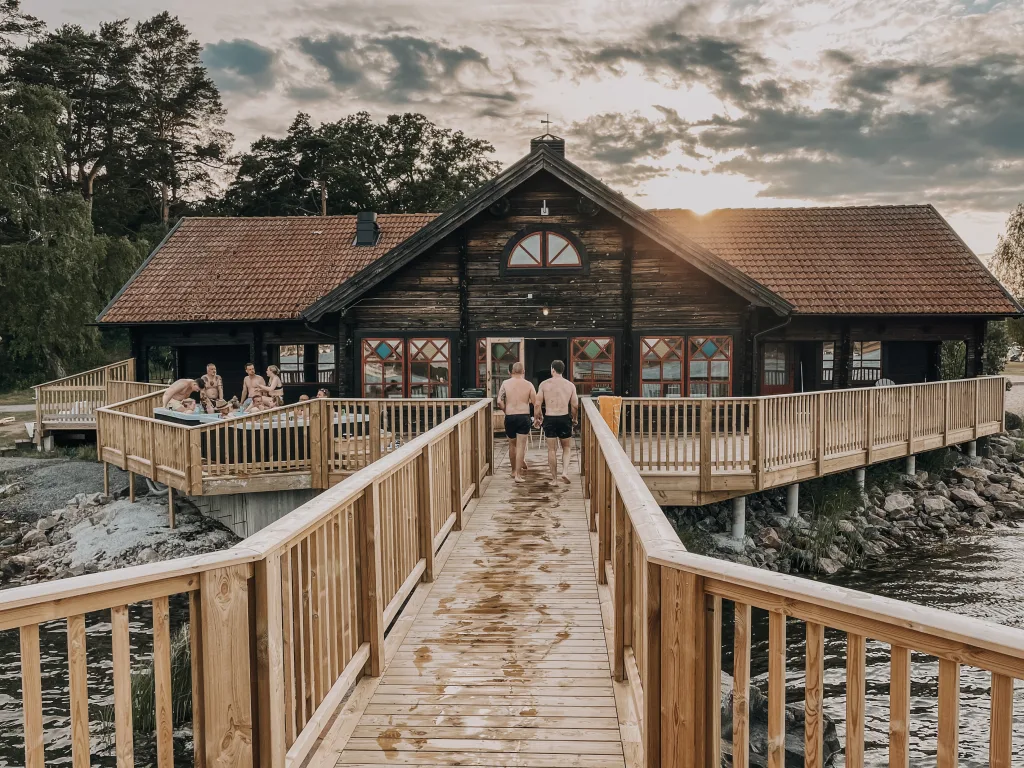 Saunabad på Västervik Resort i Småland